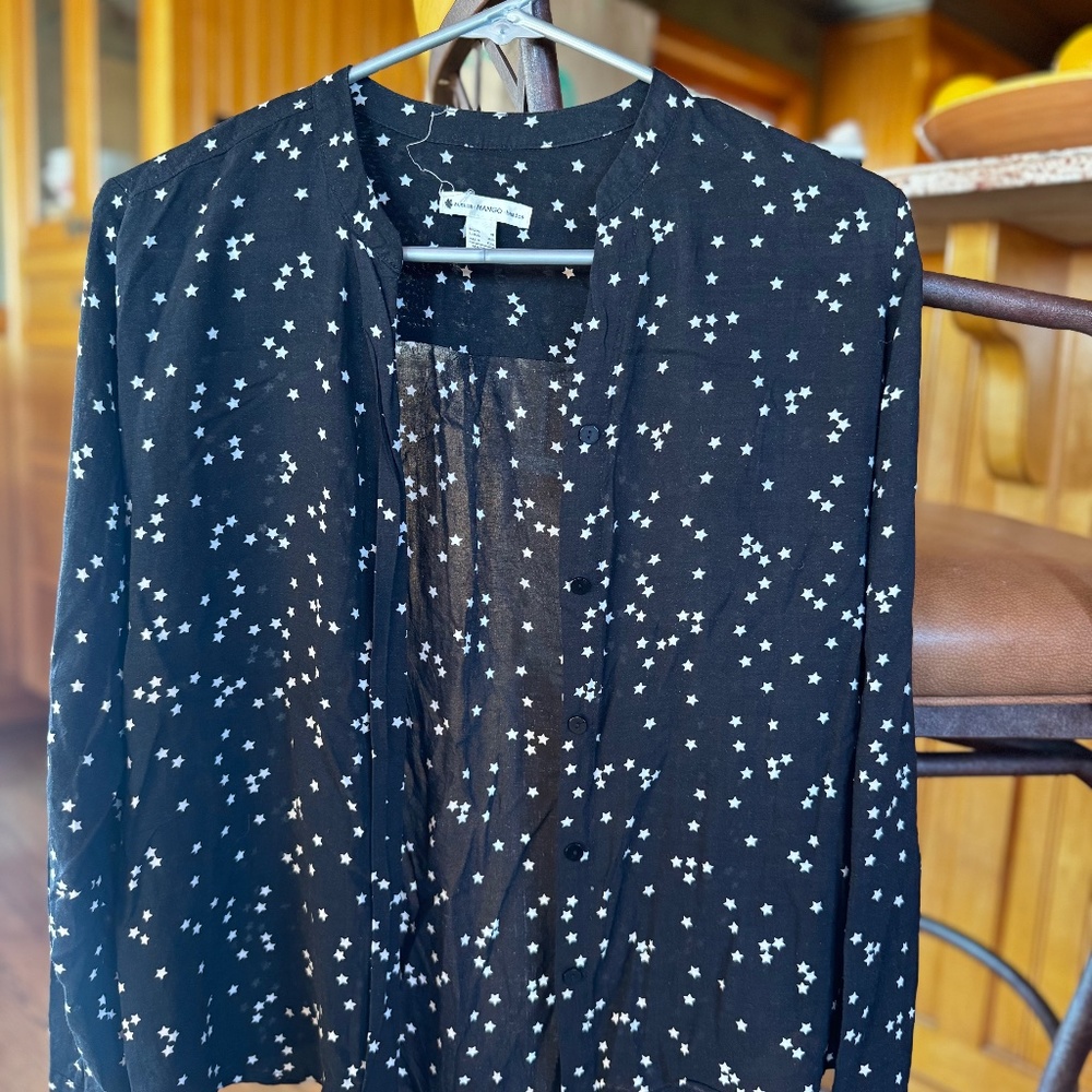 Mango Black Star shirt xs